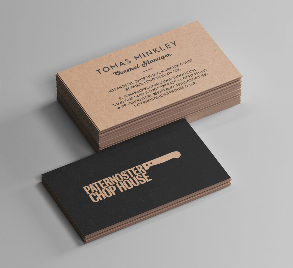 Paternoster Chop House Business Card Design