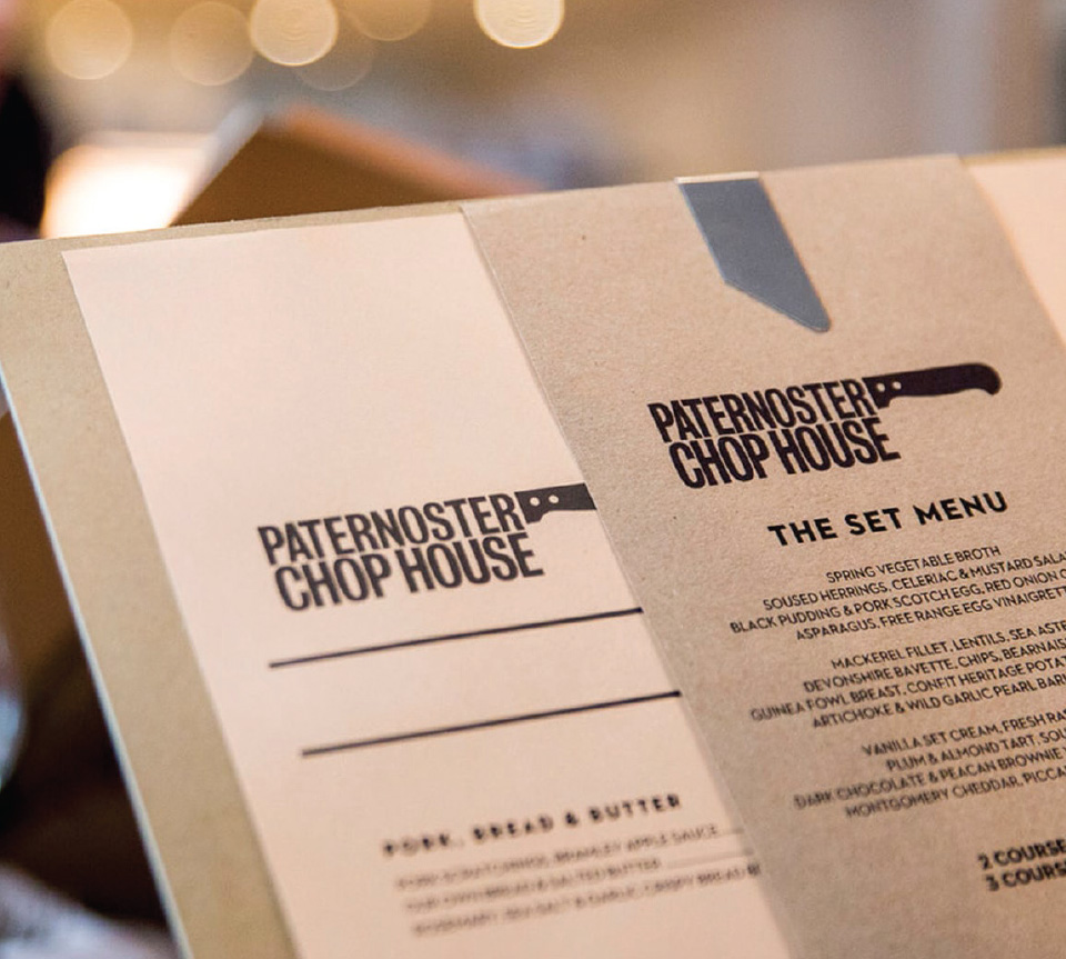 Paternoster Chop House Menu Design