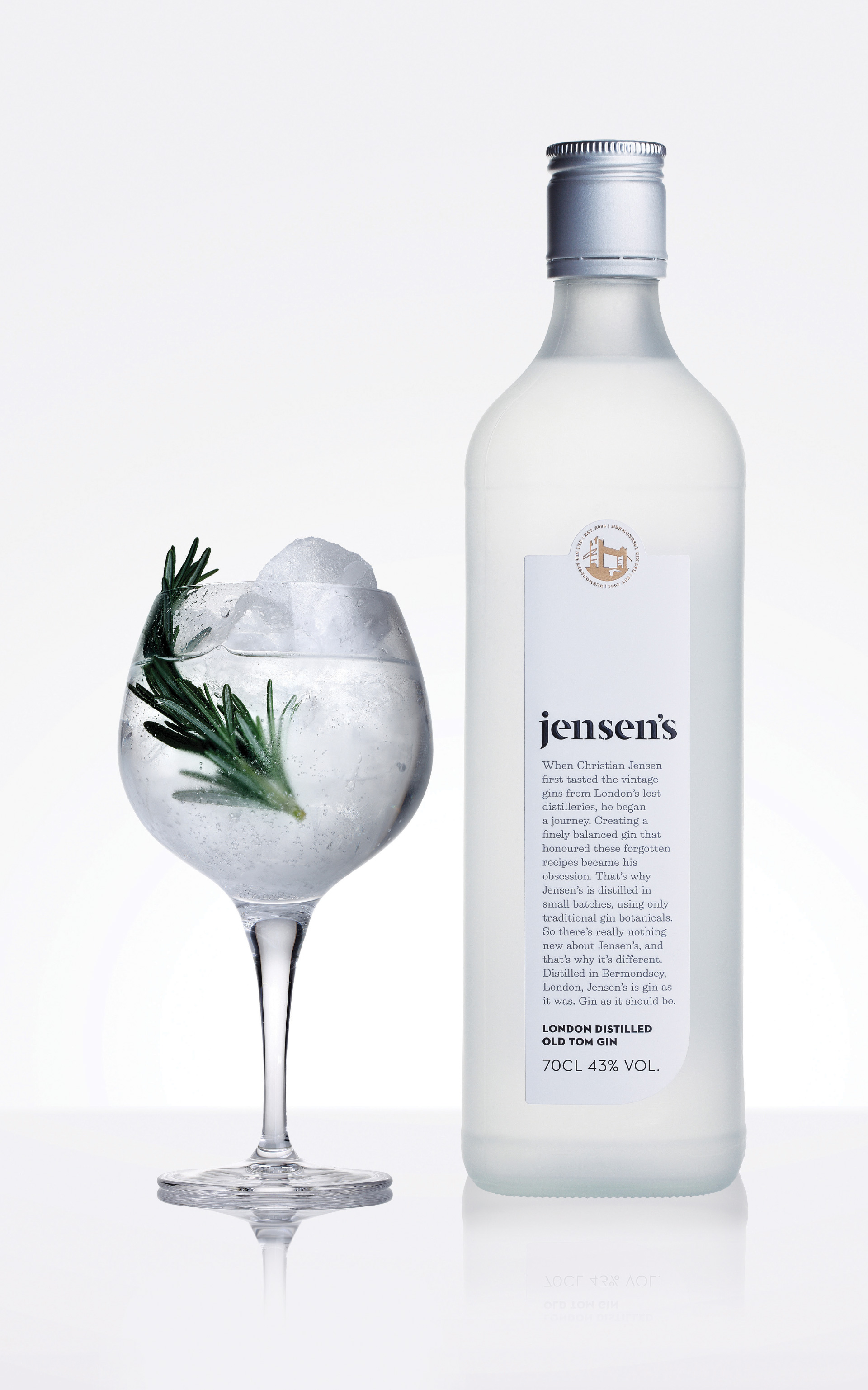 Jensen's Gin Packaging Bottle Design