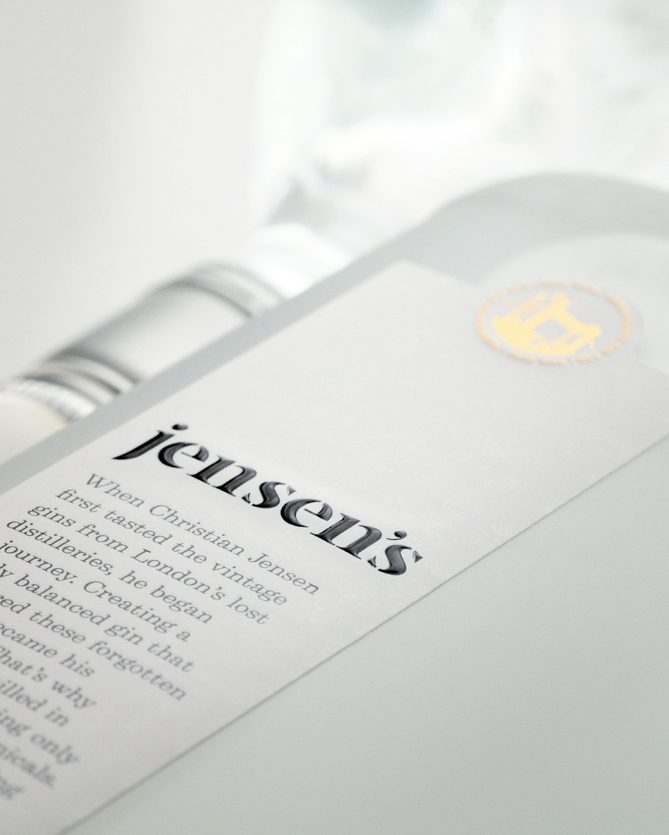 Jensen's Gin Packaging Bottle Design